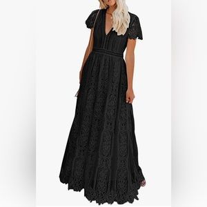 MEROKEETY Floral Lace Dress